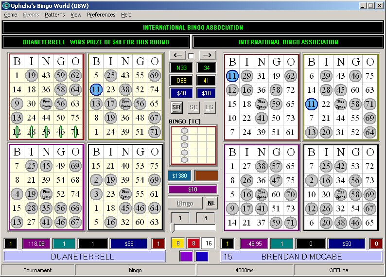 Click to view Ophelias Bingo World 2.21.12 screenshot